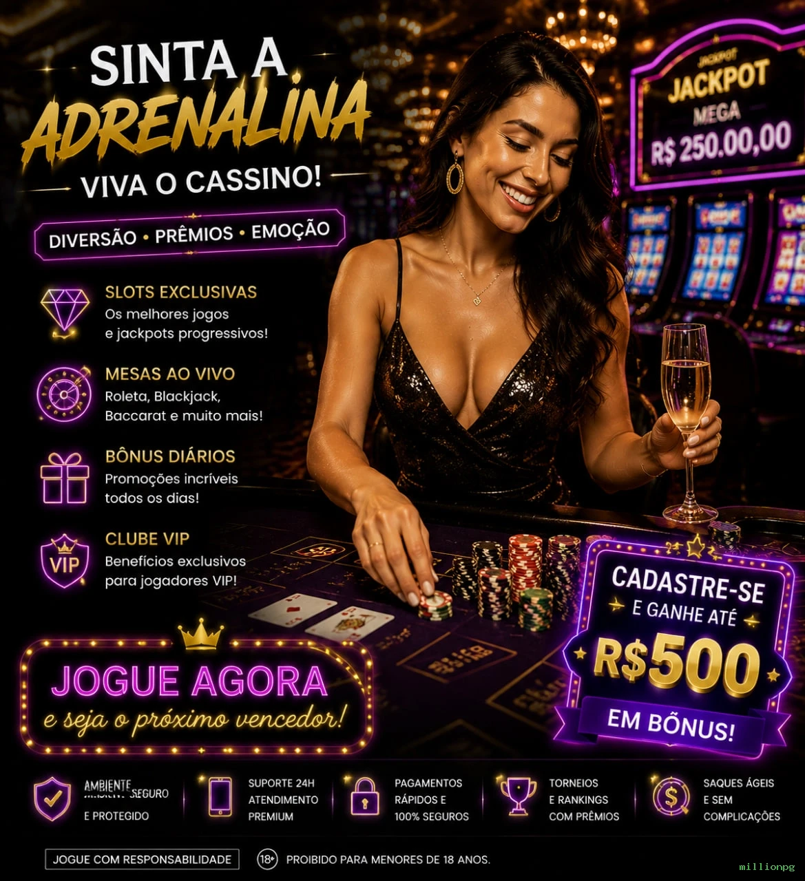 Roleta e blackjack millionpg